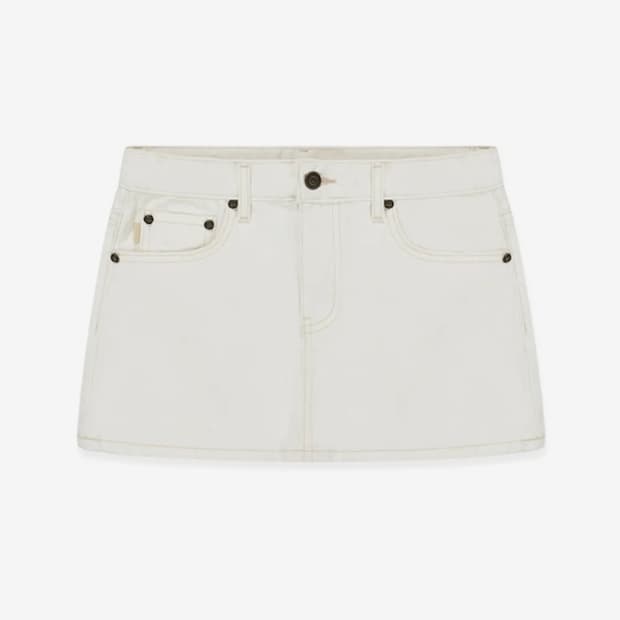 글로니 99 low rise mini skirt white