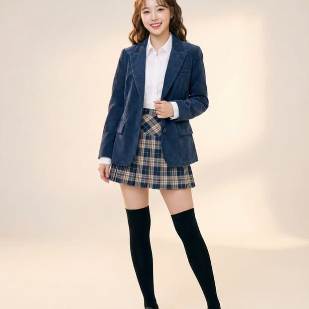 MORGAN 모르간 네이비 코듀로이 자켓