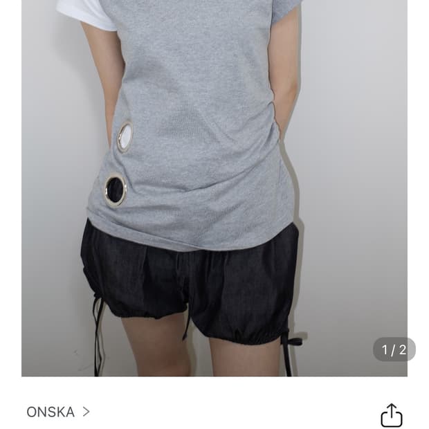 온스카 루즈 슬리브리스 그레이 EYELET LOOSE SLEEVELESS