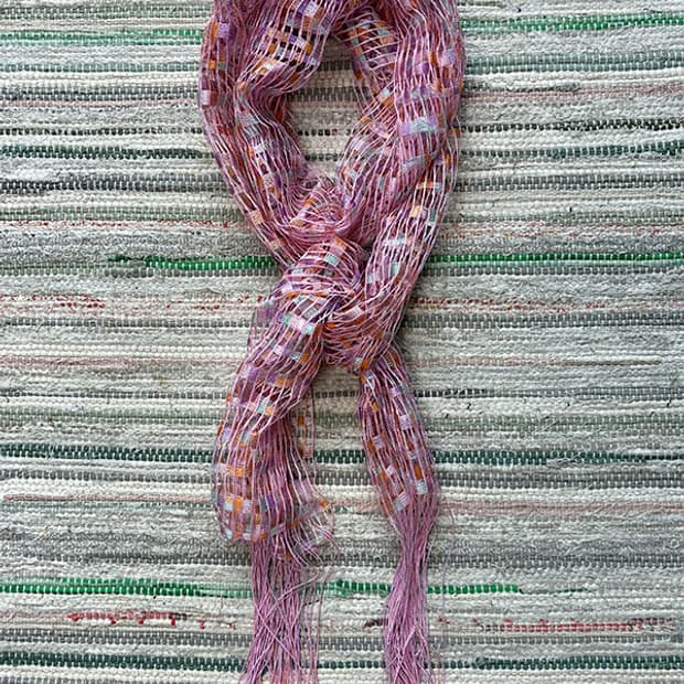 Pink Multi Sheer Fringe Scarf
