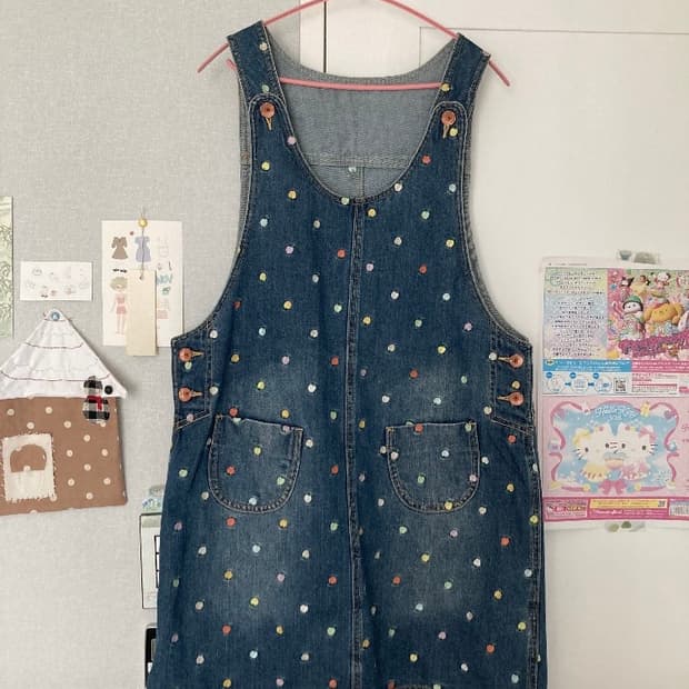 사과 멜빵치마 오버롤