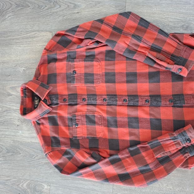 S RRL 버팔로 체크 워크 셔츠 남방