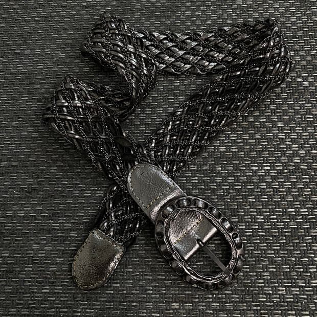 Leather & Chain Mixed Braided Belt