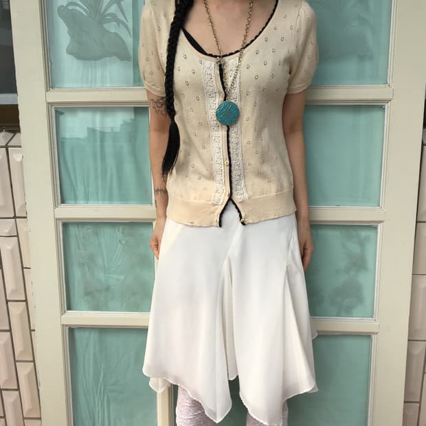 Punching point knit cardigan