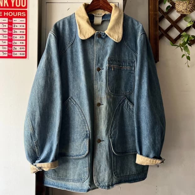 [L]70's L.L.Bean USA 엘엘빈 데님 헌팅 코트 자켓