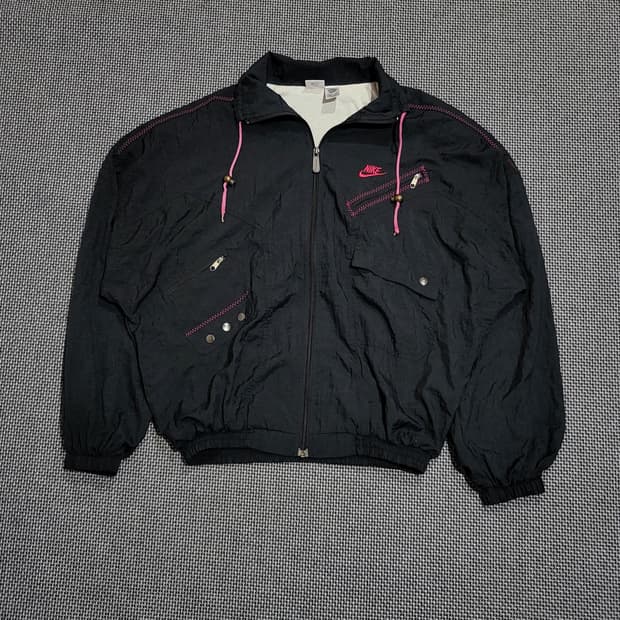 나이키 90s 올드스쿨 바람막이 자켓 블랙 (L)