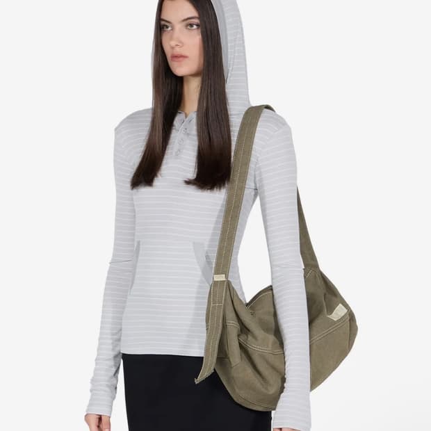 스컬프터 스트라이프 후드티 그레이