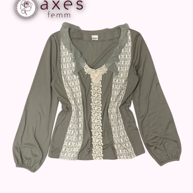 green lace frill t-shirt