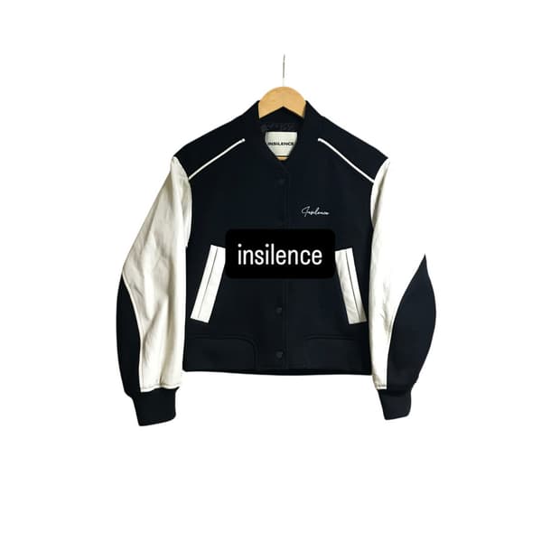 인사일런스 우먼 울 바시티자켓 (가죽 상태 좋습니다)