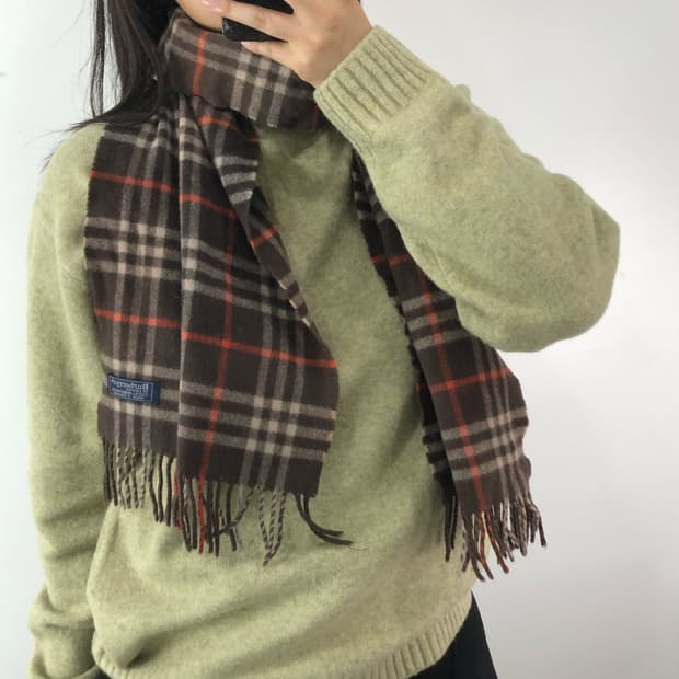 Burberry 버버리 브라운 램스울 머플러 목도리