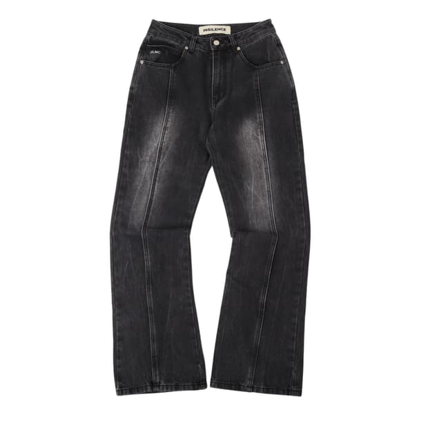 인사일런스 플레어 흑청 데님팬츠