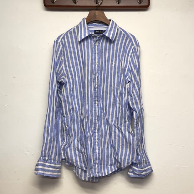 폴로 랄프로렌 릴렉스 핏 스트라이프 리넨 셔츠  