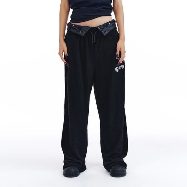 leey 테리 팬츠 블랙