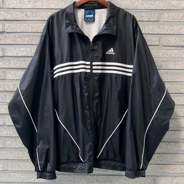 [XL]90's 아디다스 호라이즌 스트라이프 블랙 트랙 자켓