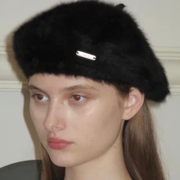 시눈 앙고라 베레모(black)