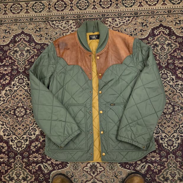 더블알엘 레더요크 맥브리이드 퀼팅 자켓 m