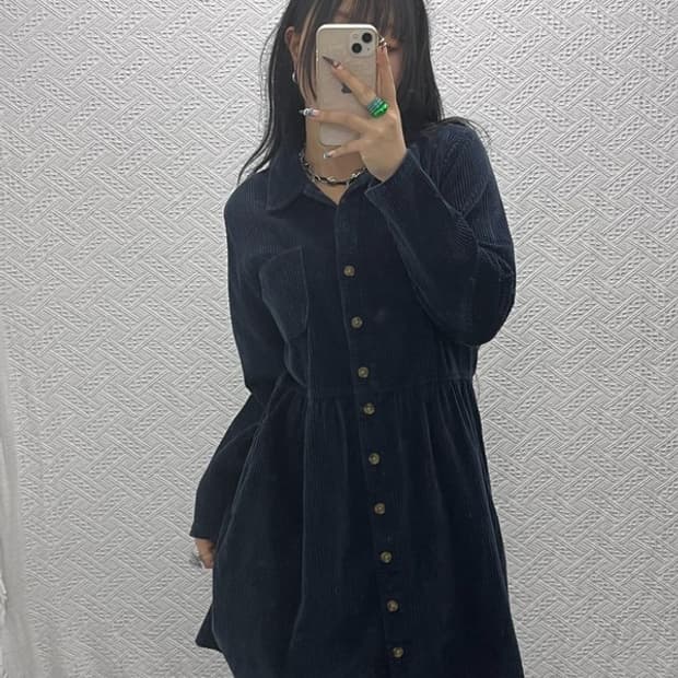 엘엘빈 모리걸 폭닥 코듀로이 골덴 미디 원피스 95 C07924