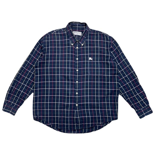 BURBERRYS 체크셔츠 네이비 블루 XL