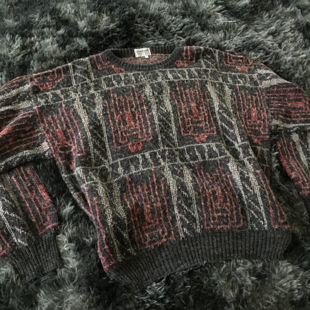 Giorgio danieli 빈티지 블랙 레드 니트