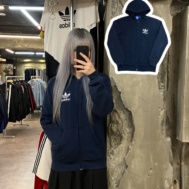 아디다스 퍼 후드집업 네이비 85 #csz2517