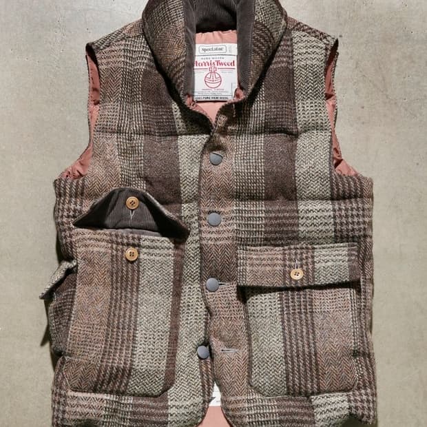 153-009<LODGE PUFFER VEST> 스펙테이터 트위드 베스트