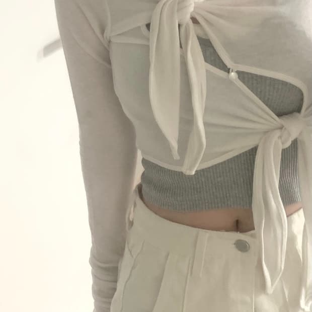 쓰리타임즈 Tied One Shoulder Cardigan