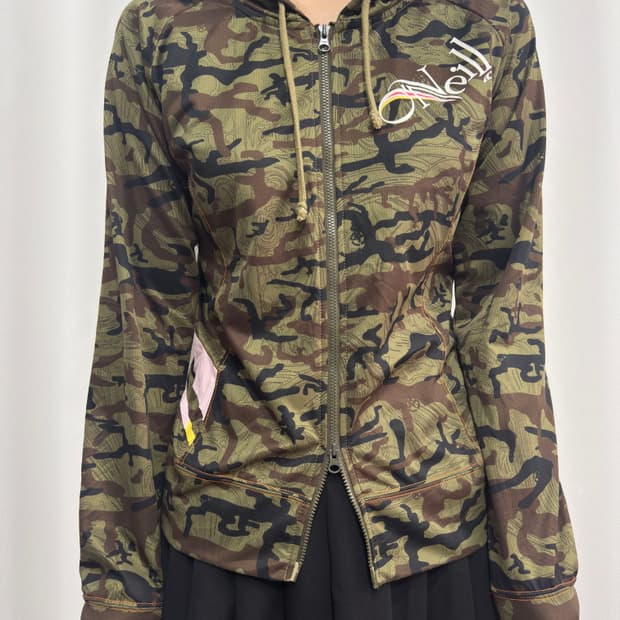 o’neill camo hood twoway zipup