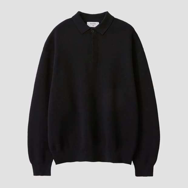 (새상품/M) 후브스 하이드 버튼 카라 니트