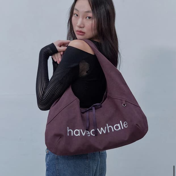 헤브어웨일 cotton baguette eco bag