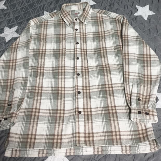 스파오 오버사이즈 더블포켓 혜비 플란넬 셔츠 (M)