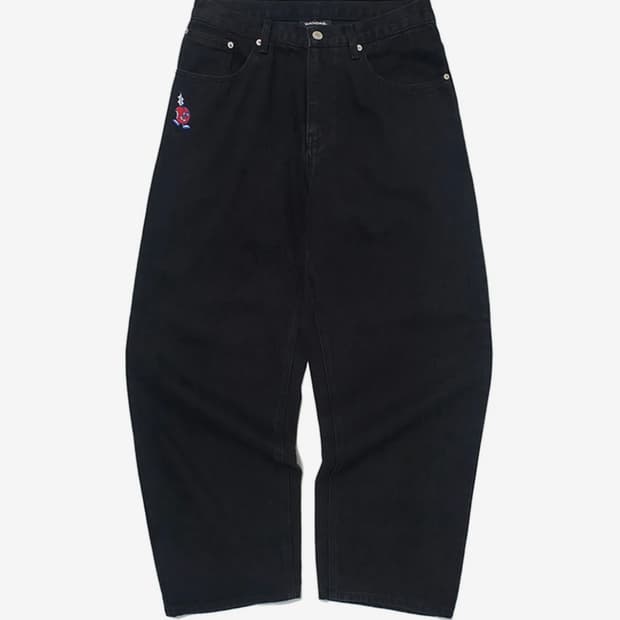 위캔더스 APPLE DENIM PANTS (BLACK) L