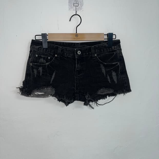 Y2K 데님 데미지 숏팬츠