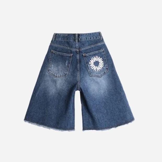 999 휴머니티 데님 버뮤다 팬츠 딥 블루