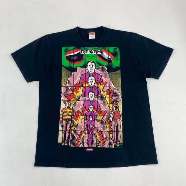 슈프림 19s/s 길버트 앤 죠지 빅로고 하프 티 (98)