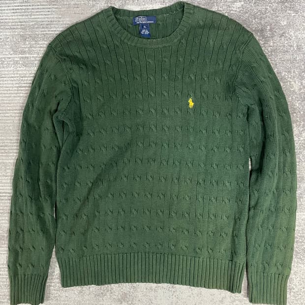 폴로 랄프로렌 케이블 니트 그린 XL