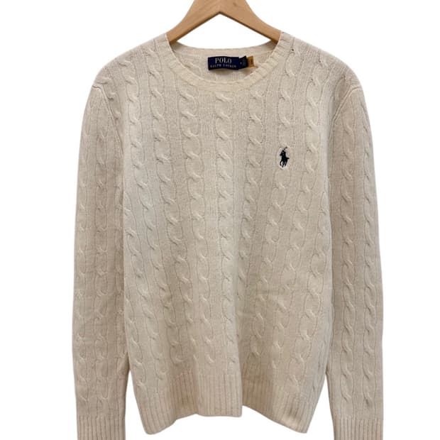 폴로 꽈배기 캐시미어 니트 아이보리 (여성M) 