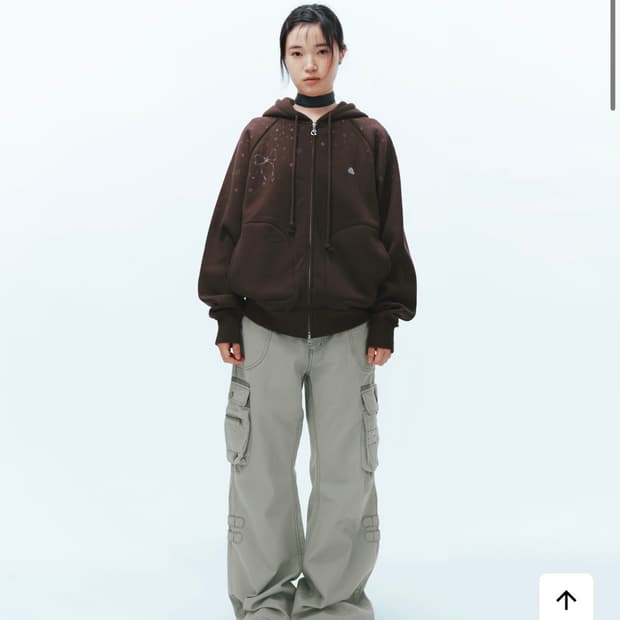 코이세이오 트윙클 후드집업 다크브라운