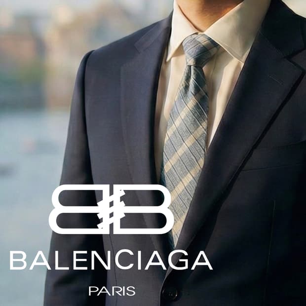 발렌시아가 블루 체크 넥타이 9.6cm A등급 A19740
