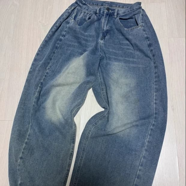 벌룬핏 데님 팬츠 진청