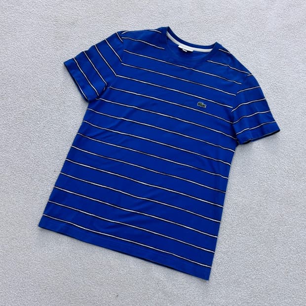 M 라코스테 스트라이프 반팔 티셔츠 0413E