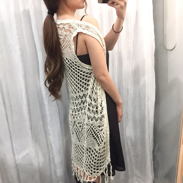 Sorridere 모리걸 보헤미안 크로셰 니트 롱 가디건