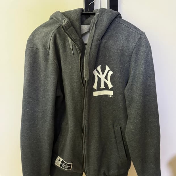 (100) MLB 뉴욕 양키스 회색 후드 집업