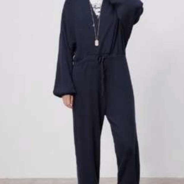 Zara  네이비니트 점프수트