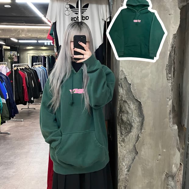 오베이 후드티 그린 L #csz2711