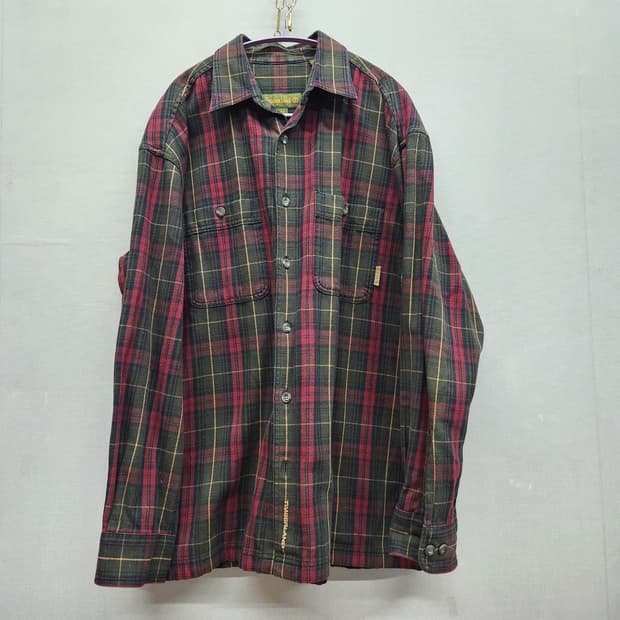 팀버랜드 타탄체크 플란넬 오버핏 워크셔츠 M(XL)