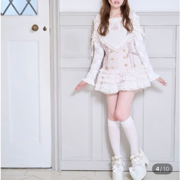 리즈리사 하트 에이프런 핑크 셋업