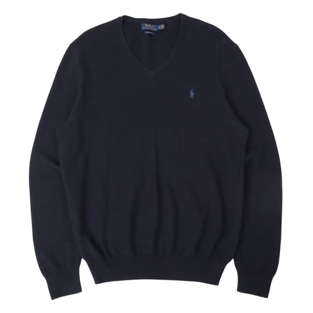 폴로 랄프로렌 네이비 피마코튼 브이넥 니트