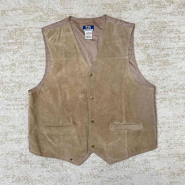 [L] 725 ORIGINAL 오리지널 소가죽 스웨이드 베스트 웨스턴 조