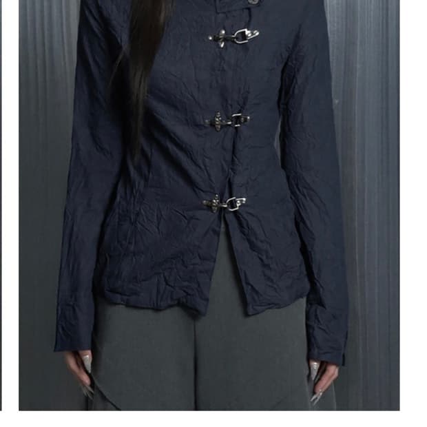 에트오소메 크링클 자켓 네이비 m