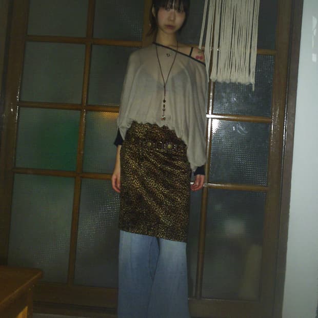 vintage leopard velvet skirt[Ray BEAMS]